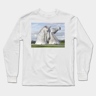 the Kelpies , Helix Park , Grangemouth  43112 Long Sleeve T-Shirt